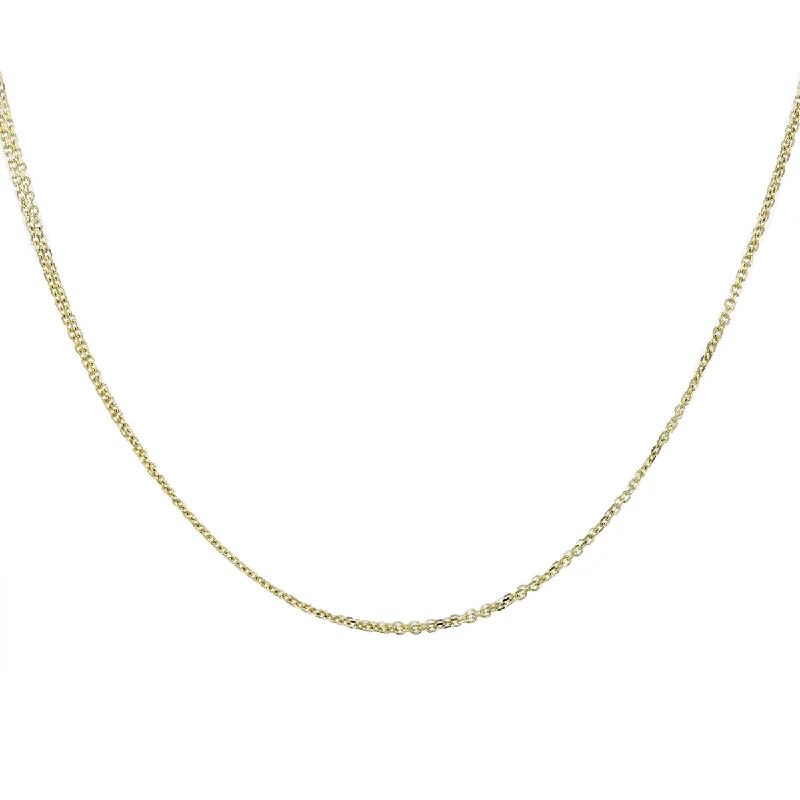 sterling silver necklaces for women-14K Yellow Gold Oval Link 22-Inch Necklace