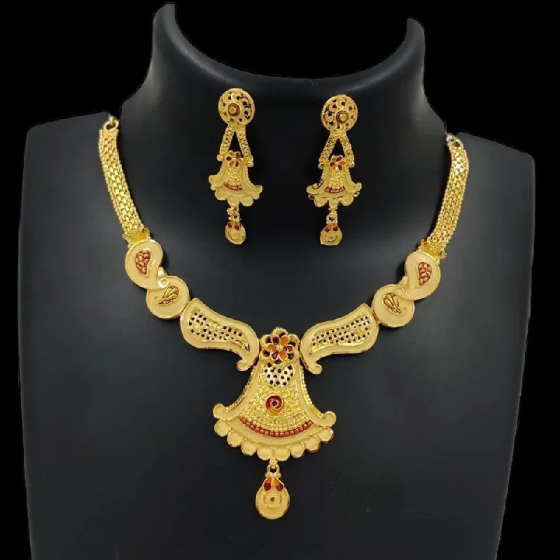 eternity necklaces for women-Pari Art Jewellery Forming Gold Necklace Set