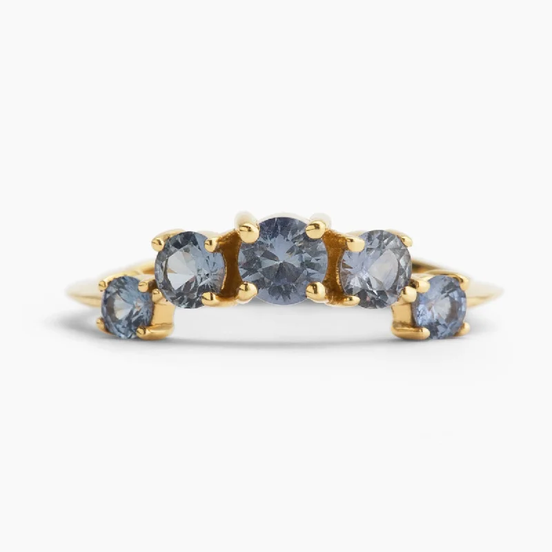 adjustable rings for women-Sapphire Crown Nico Stacker