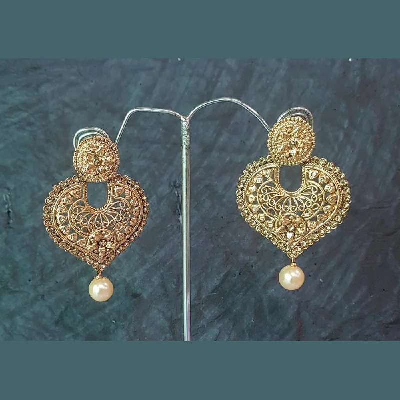 flower stud earrings for women-Shreeji Gold Plated Dangler Earrings