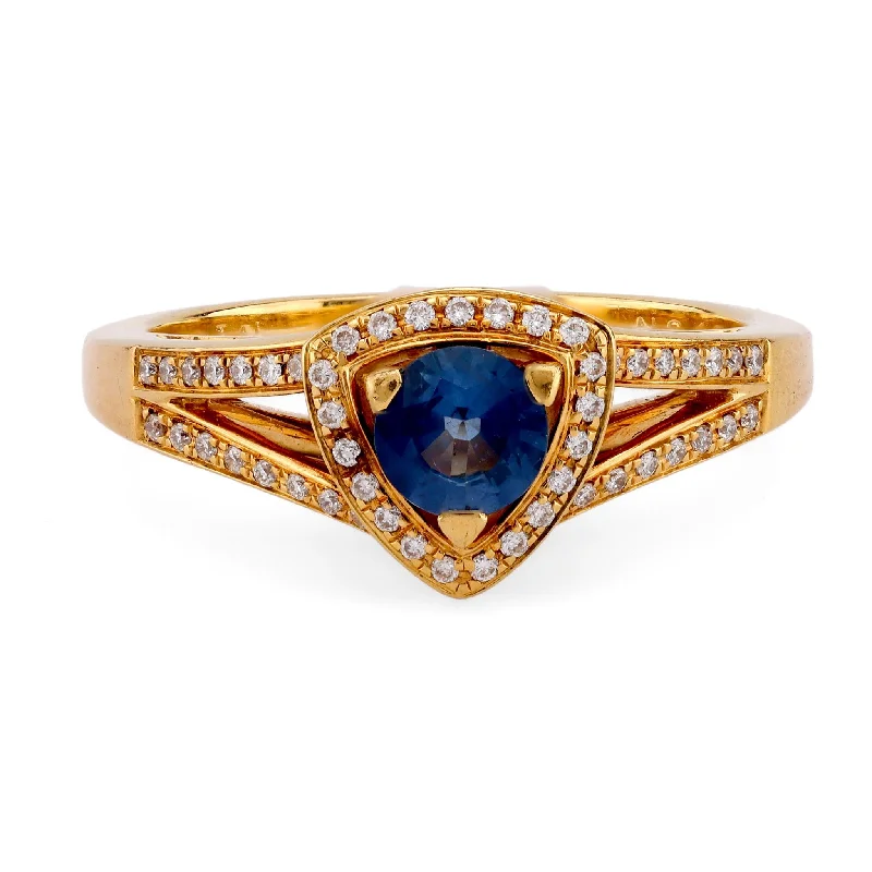 luxury engagement rings for women-Mauboussin Sapphire Diamond 18K Yellow Gold Dream and Love Ring