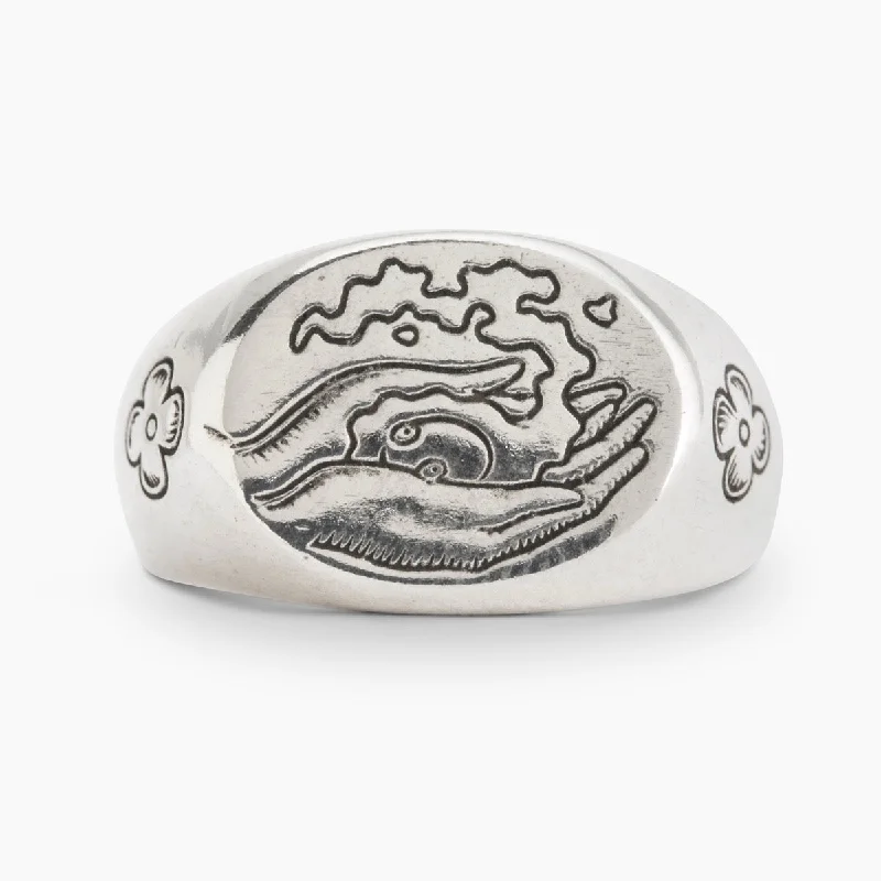 sterling silver rings for women-Heavy Burden signet