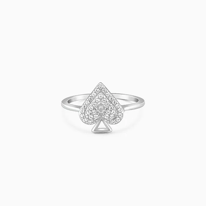 boho rings for women-Silver Spade Ring