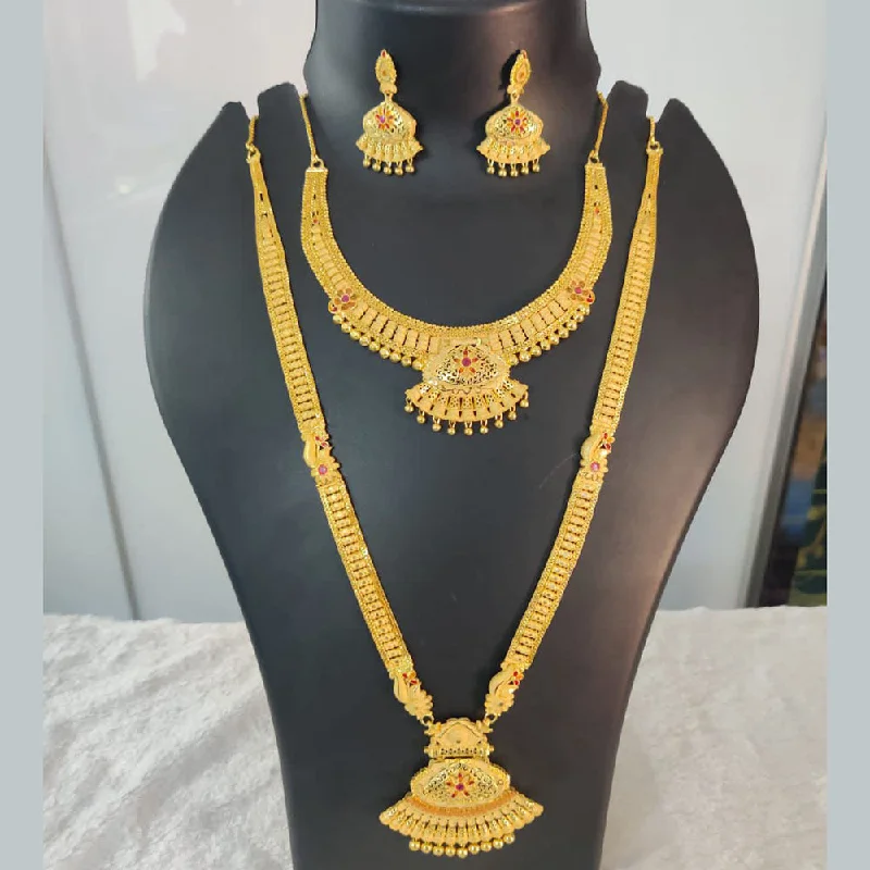 crystal necklaces for women-Pari Art Jewellery Forming Gold Necklace Combo