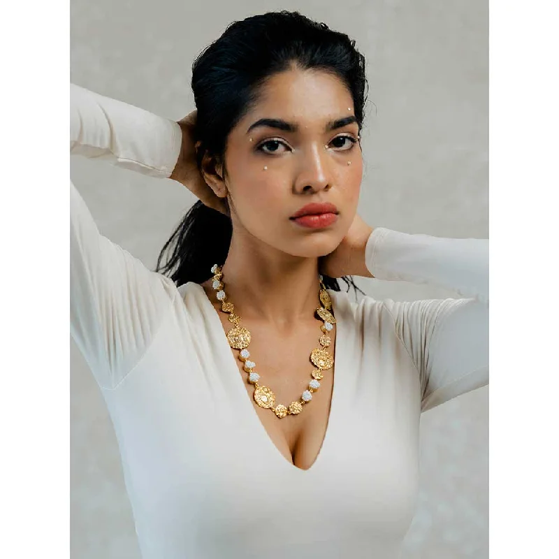 silver chain necklaces for women-Aarjavee Khwaab Golden Necklace