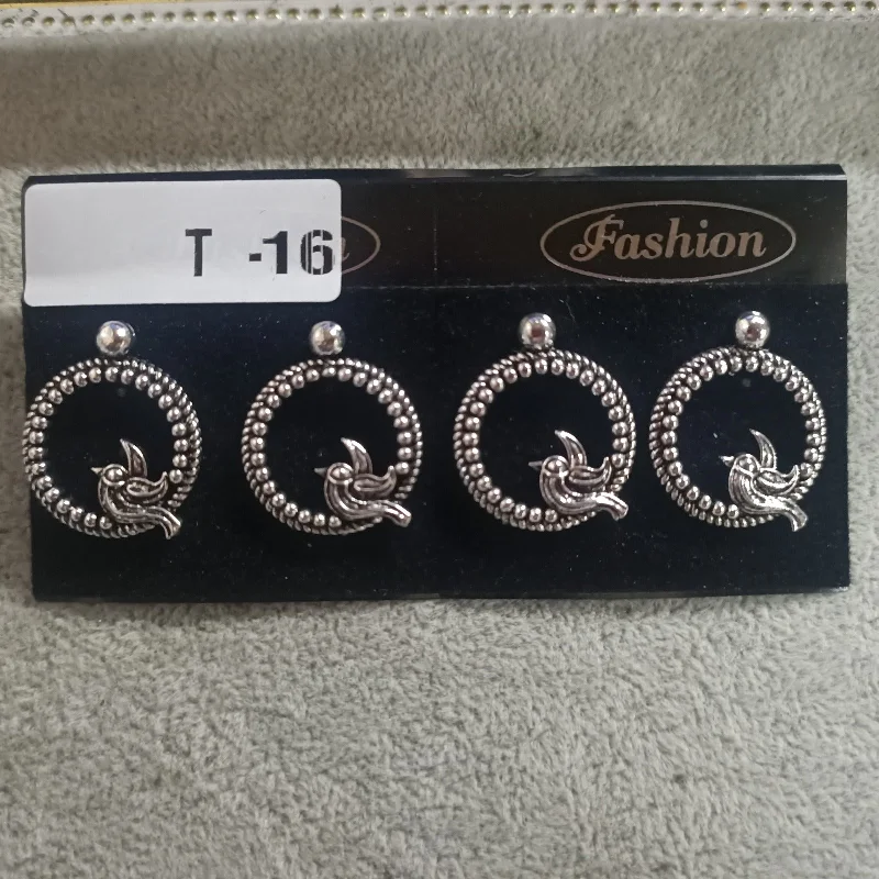 customized earrings for women-Tahura Oxidised Plated Stud Earrings