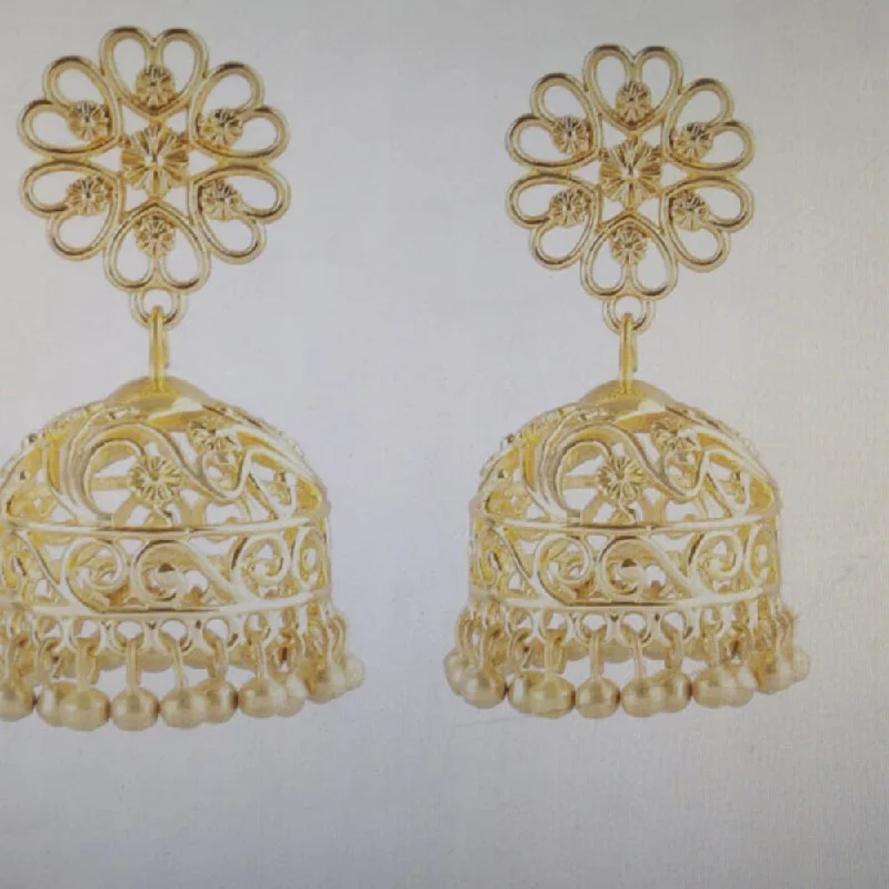 drop diamond earrings for women-Savvy Jewellery Gold Plated Jhumki Earrings