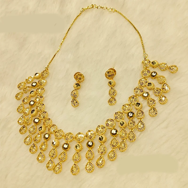 diamond necklaces for brides-Sunrise Gold  Forming  Necklace Set