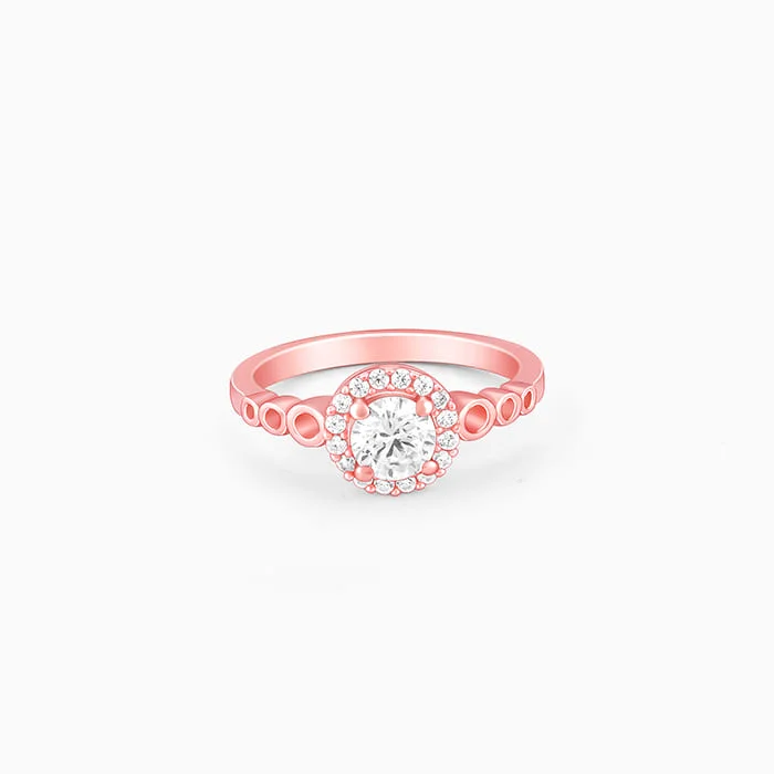 romantic rings for women-Rose Gold Encircled Ring