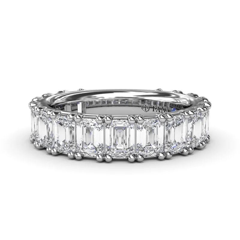 custom-designed engagement rings for women-Emerald Cut Diamond Wedding Band W4274