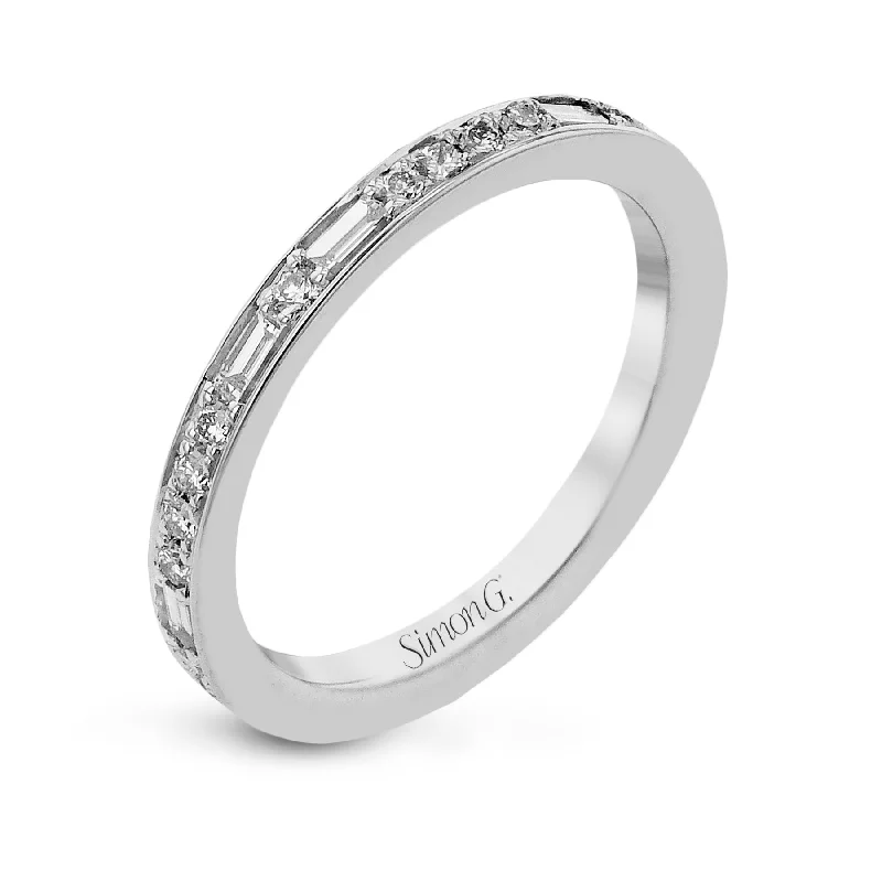 stylish engagement rings for women-Eternity Wedding Band in 18k Gold with Diamonds MR2220-B-ET