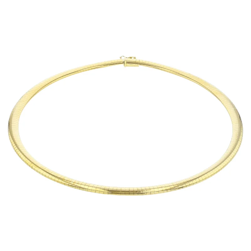 pearl necklaces for women-16-Inch 14K Yellow Gold Omega Necklace