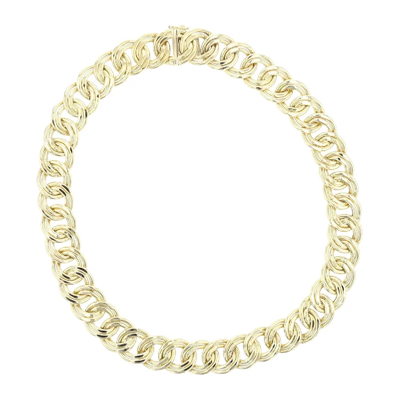 trendy necklaces for women-16-Inch 14K Yellow Gold Curb Link Necklace