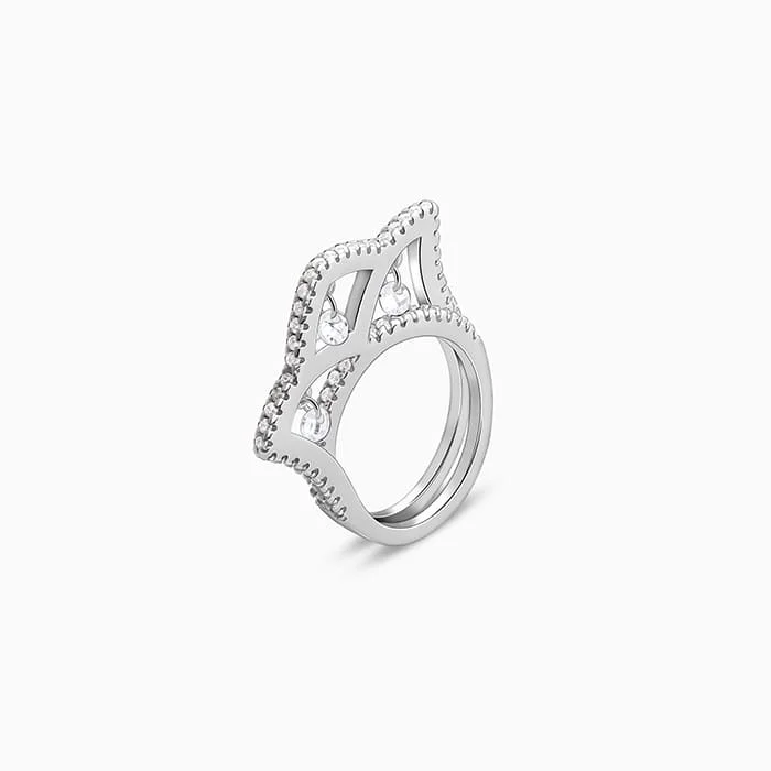 infinity rings for women-Silver Regal Crown Ring