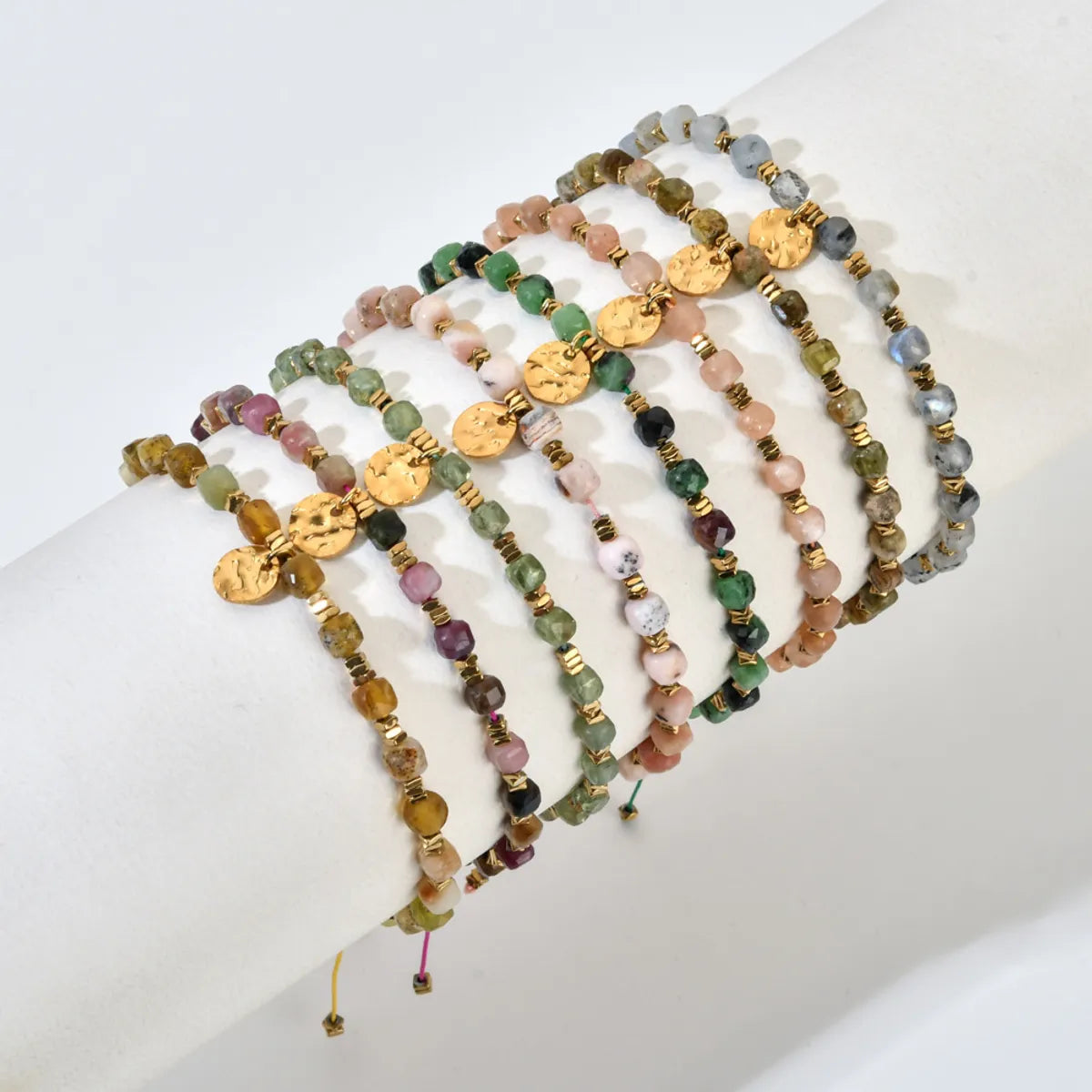 rhinestone bracelets for women-Vacation Round Stone Beaded Women's Bracelets