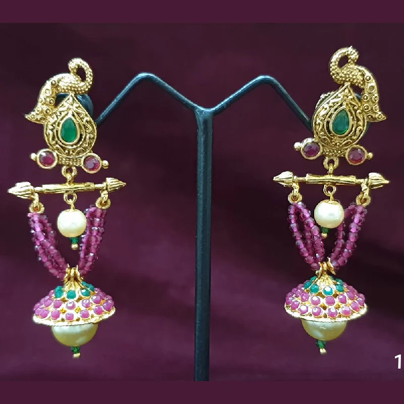 vintage earrings for women-Neepa Jewells Copper Gold Jhumki Earrings