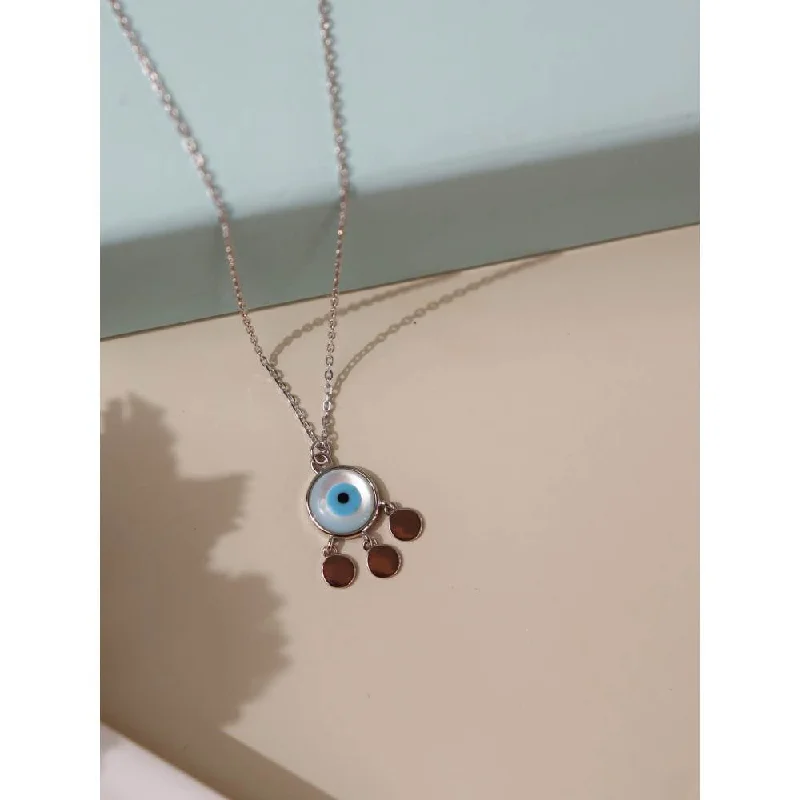 adjustable gold necklaces for women-Curio Cottage Pure Silver Dream Catcher Evil Eye Necklace