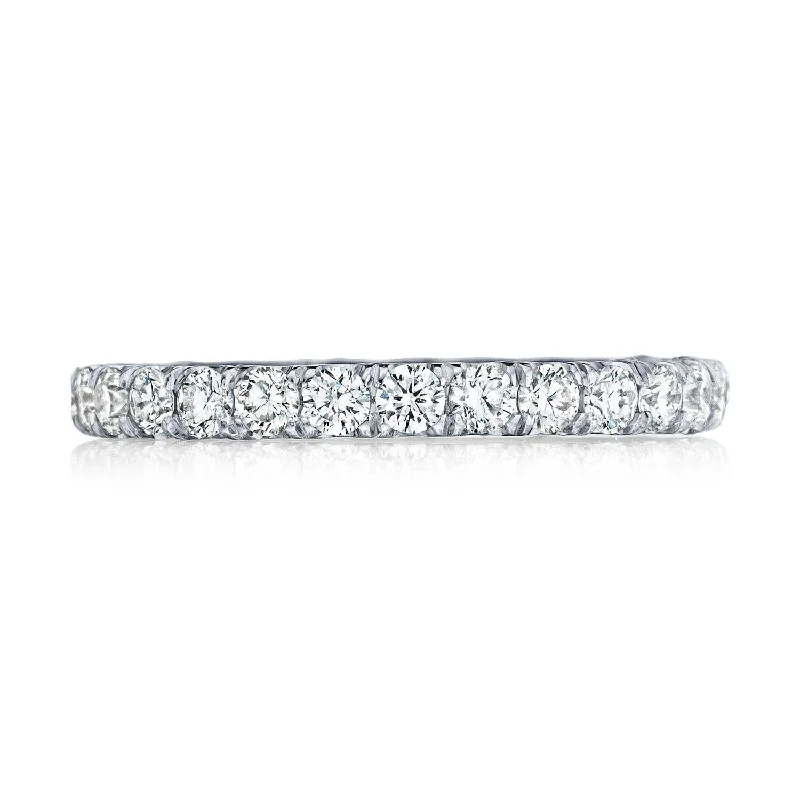 custom-designed engagement rings for women-Petite Crescent | French Pavé Diamond Wedding Band - 2.5mm HT254525B