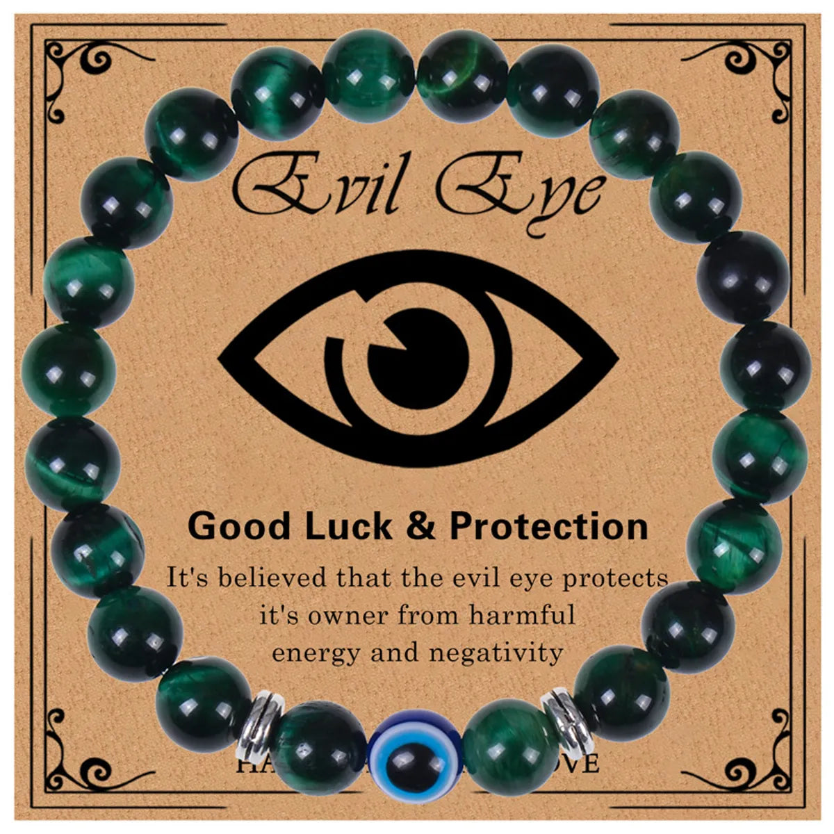 Green Tigereye-Evil Eye Bracelet