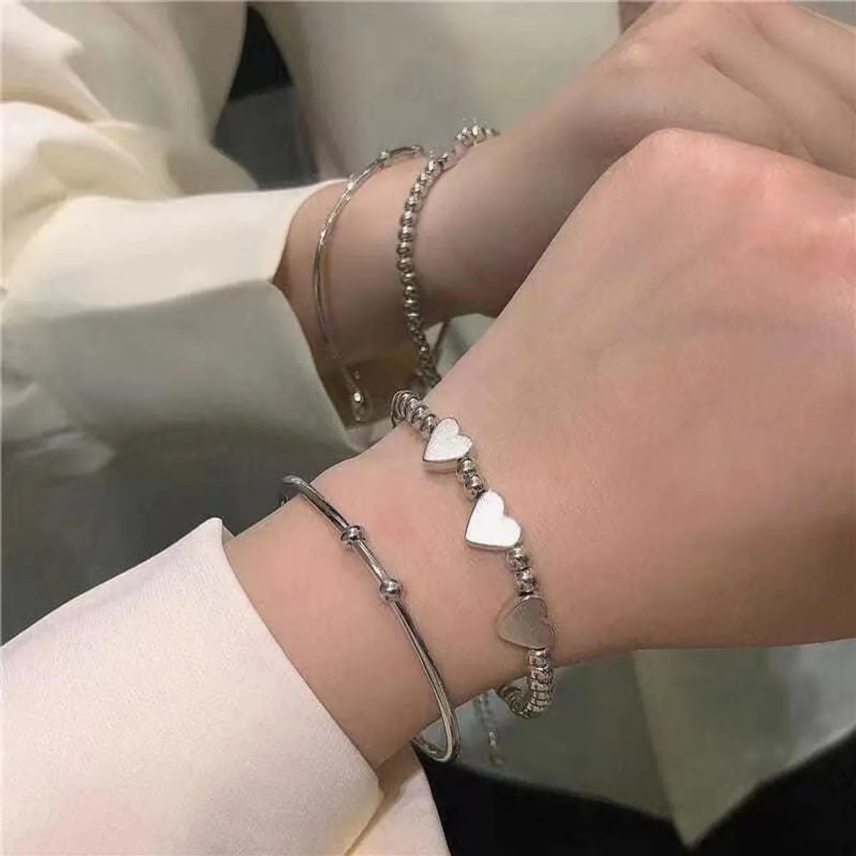 simple gold bracelets for women-Fashion Heart Shape Alloy Plating Women's Bracelets