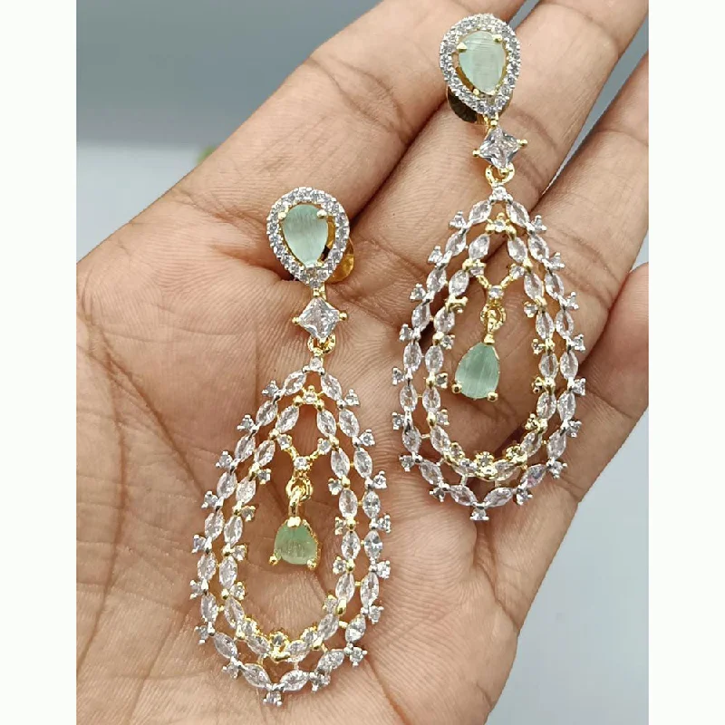 gemstone drop earrings for women-Manisha Jewellery Gold Plated AD Stone Dangler Earrings