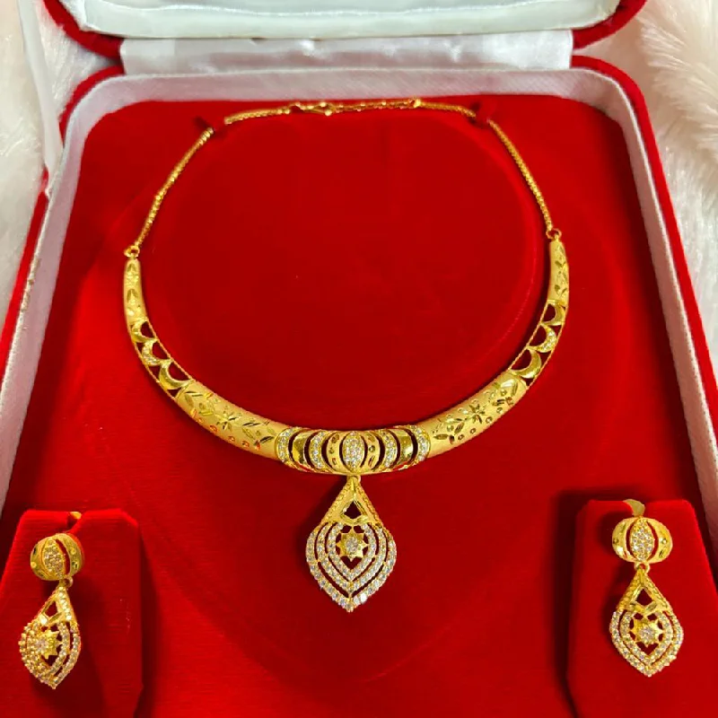 long chain necklaces for women-Pari Art Jewellery Forming Gold Necklace Set