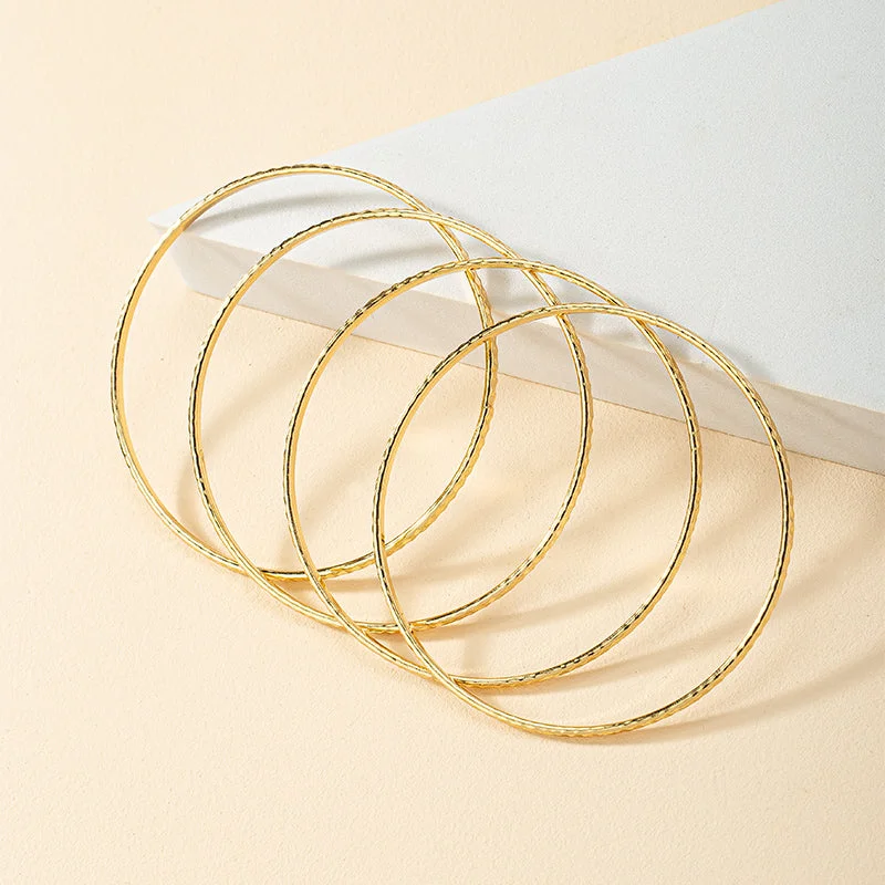 gold cuffs for women-Fashion Circle Alloy Round Alloy Women's Bangle