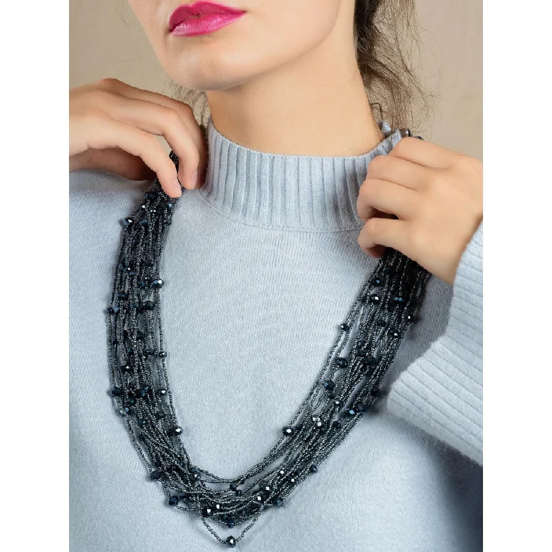 diamond necklaces for women-Odette Grey Dark Put-on Attractive Necklace