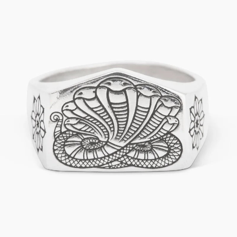 cushion cut rings for women-Naga Signet