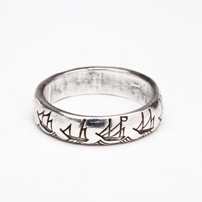 romantic rings for women-Battle Diagram Band