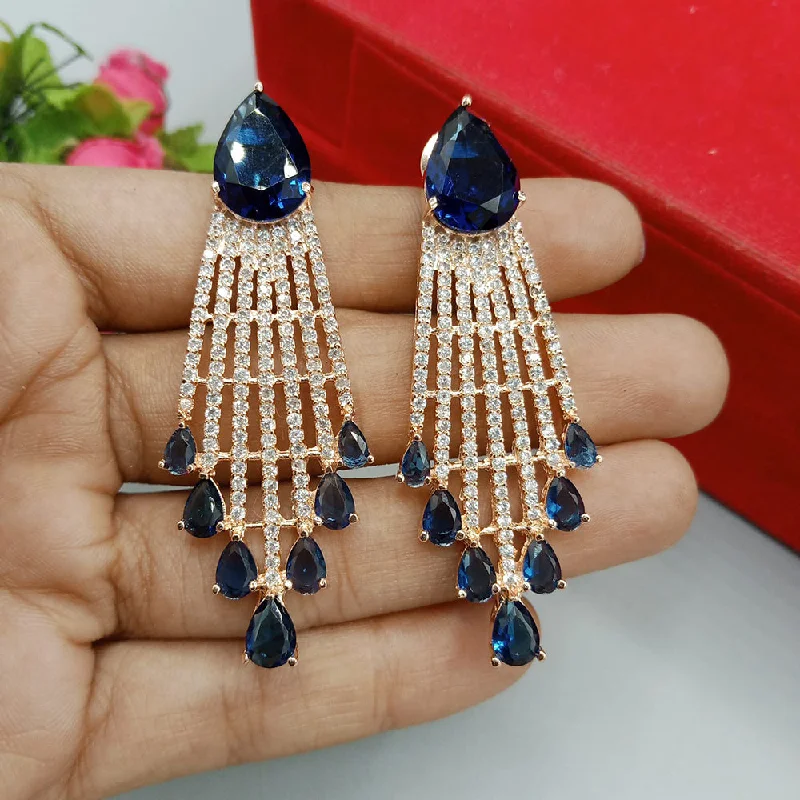 statement drop earrings for women-Manisha Jewellery Rose Gold Plated AD Stone Dangler Earrings