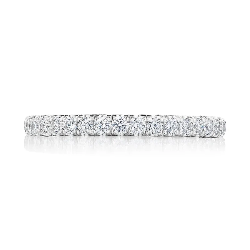 gemstone engagement rings for women-Dantela | French Pavé Diamond Wedding Band 269022B34