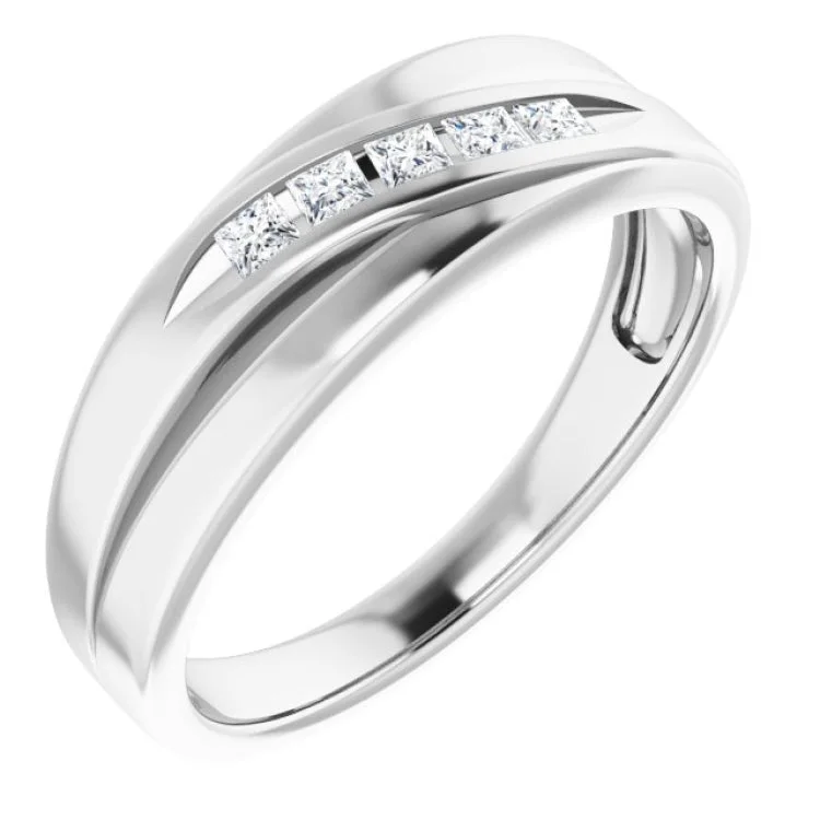 eternity rings for women-Platinum 2 x 2 mm Square 1/4 CTW Natural Diamond Wedding Band