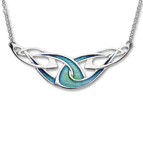 fashion statement necklaces for women-Silver Archibald Knox Celtic Torque Necklace