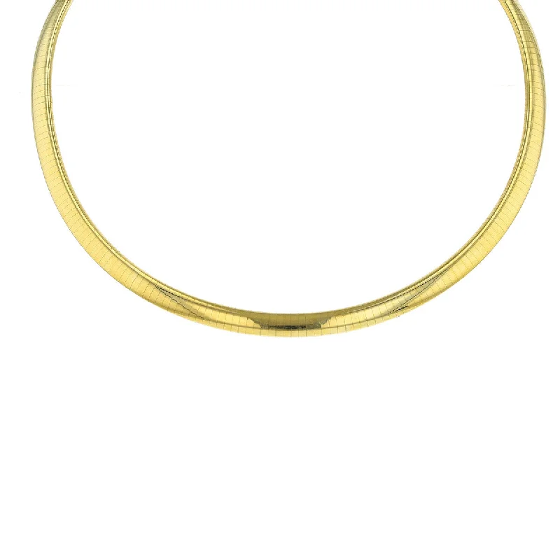 modern necklaces for women-16-Inch Wide Omega 14K Yellow Gold Necklace