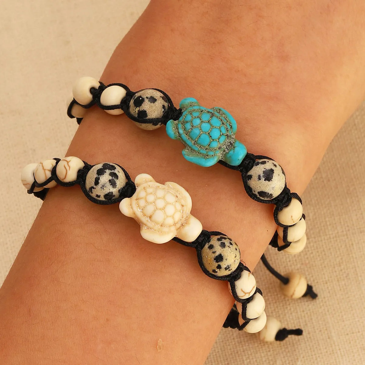 stacking bangles for women-Bohemian Streetwear Tortoise Turquoise Women's Bracelets