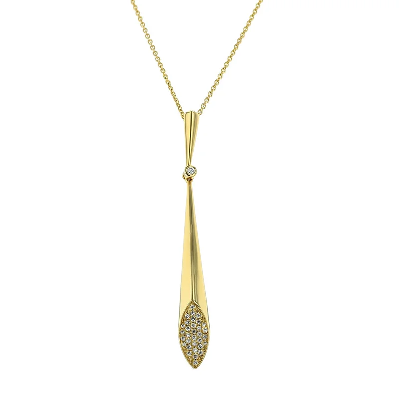 cubic zirconia necklaces for women-14K Yellow Gold Diamond Pendant Necklace