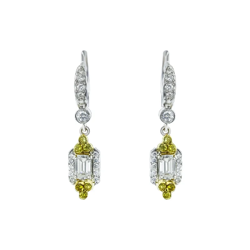 customized earrings for women-Precious Pastel Diamond Drop Earrings