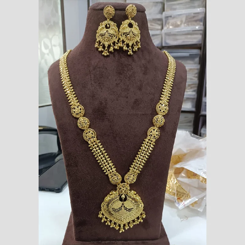 silver necklaces for women-Sunrise Gold  Forming  Long Necklace Set