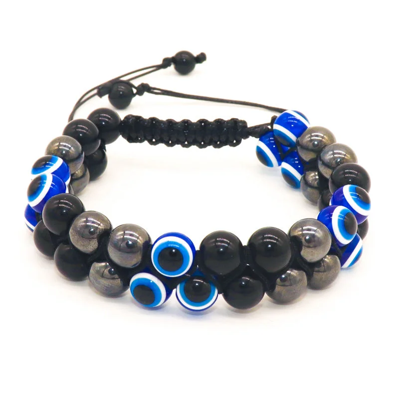 statement bracelets for women-Retro Devil's Eye Volcanic Rock Agate Unisex Bracelets 1 Piece