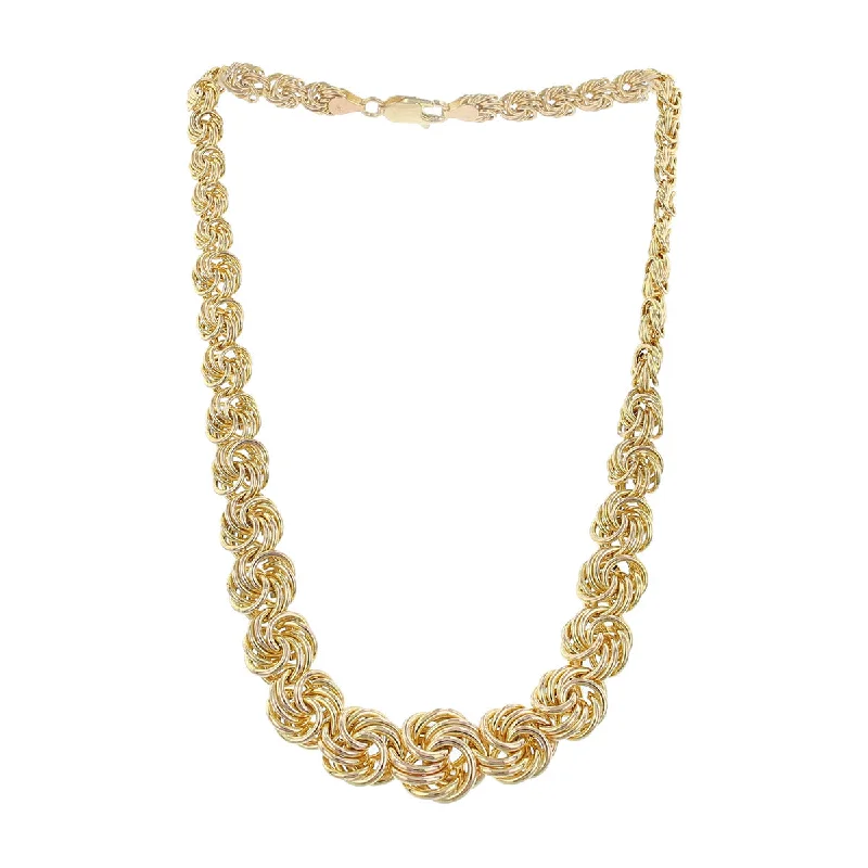 vintage diamond necklaces for women-17-Inch 14K Yellow Gold Love Knot Necklace