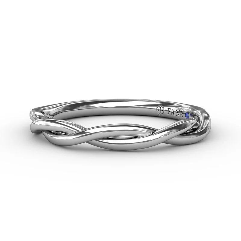 custom engagement ring designs for women-Elegantly Twisted Diamond Wedding Band W4064