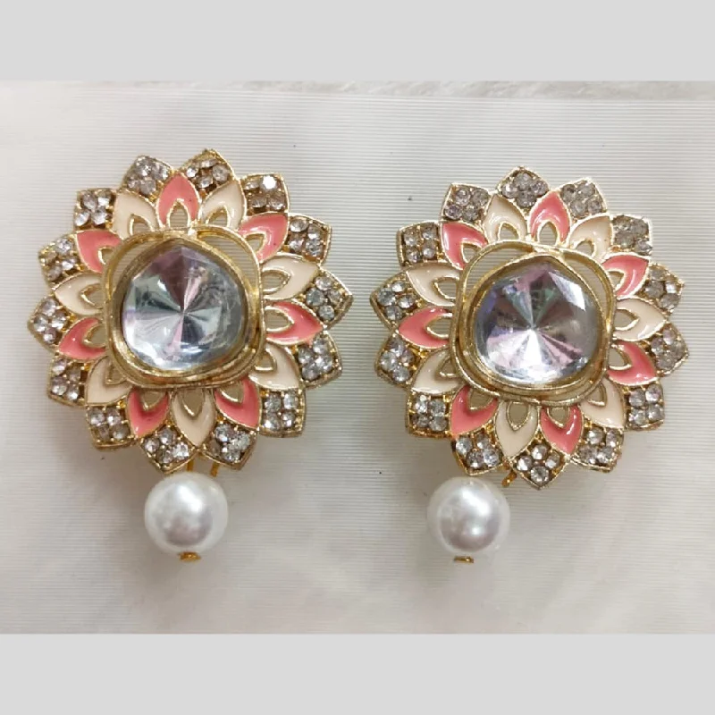 sparkly earrings for women-Khushboo Jewellers Gold Plated Stud Earrings (Assorted Color)