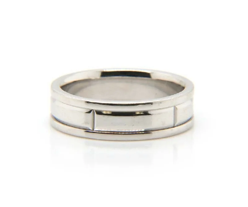 wedding engagement rings for women-Gents Christian Bernard Groove Matte Finish Wedding Band