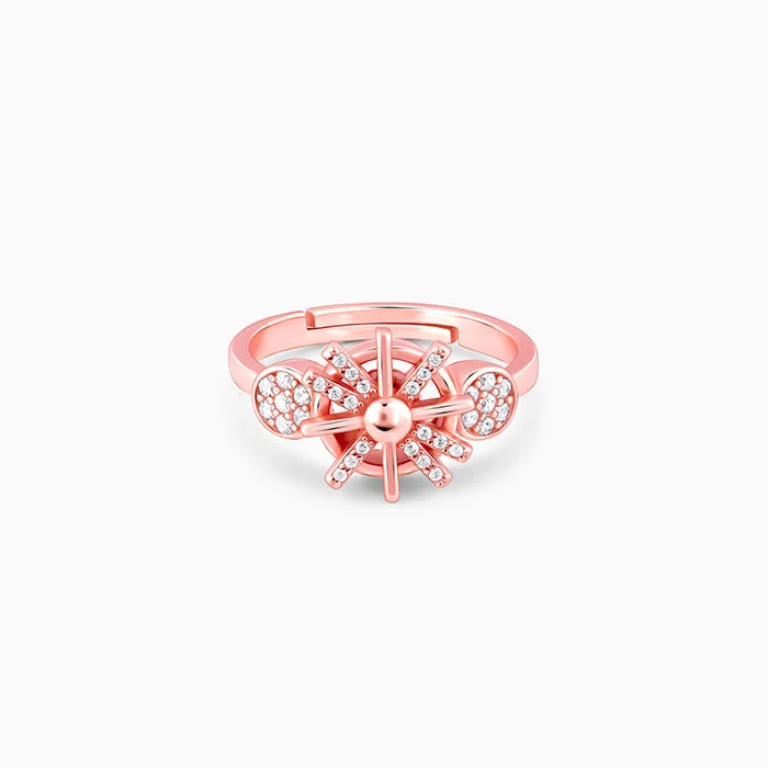 retro rings for women-Rose Gold Sparkling Sun Ring