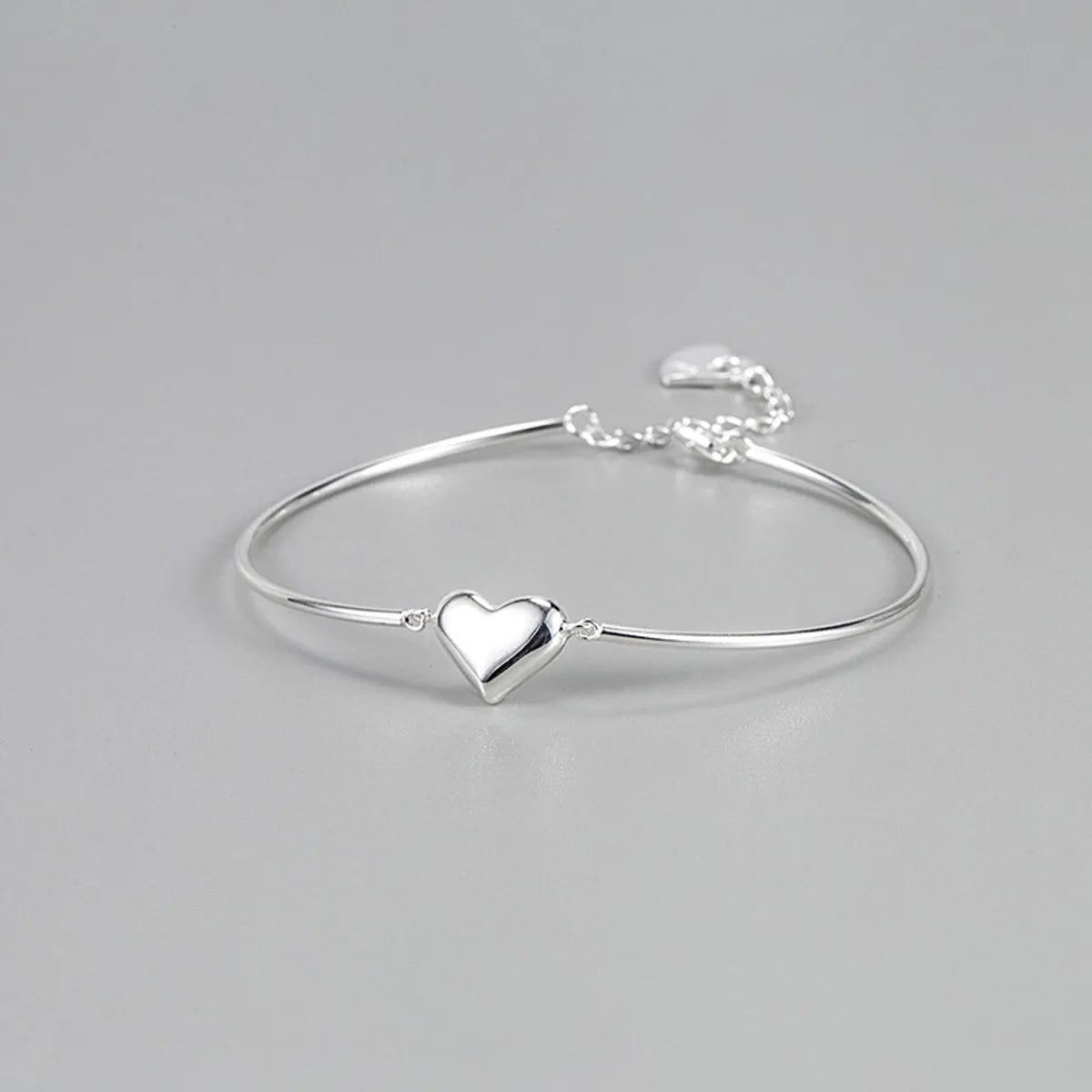 adjustable cuff bracelets for women-Fashion Heart Shape Silver Plating Bracelets 1 Piece