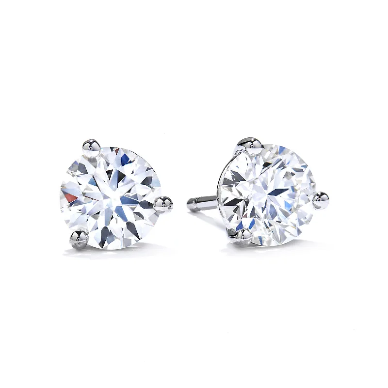 statement earrings for women-Three-Prong Stud Earrings