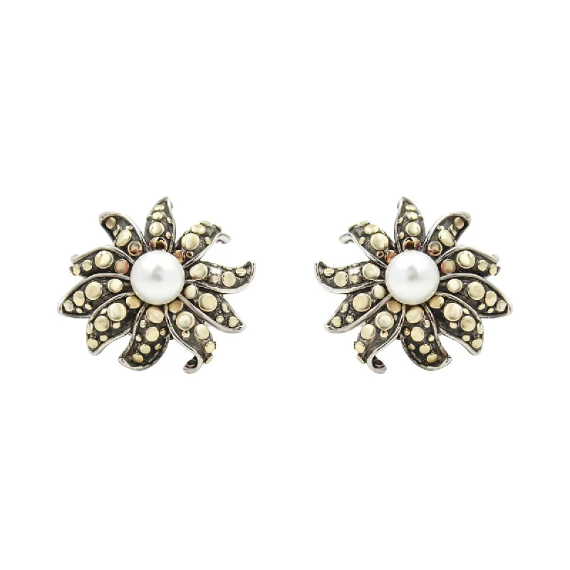 matching earrings for women-John Hardy Ayu Pearl Flower Jasmine Earrings