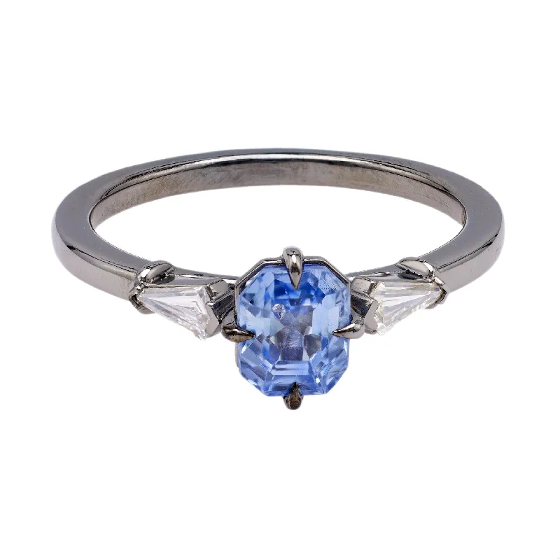 fashion rings for women-1.17 Carat Sapphire and Diamond Platinum Ring