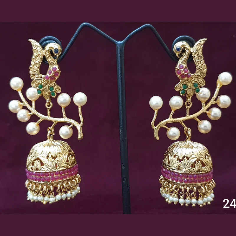 fashion earrings for women-Neepa Jewells Copper Gold Jhumki Earrings